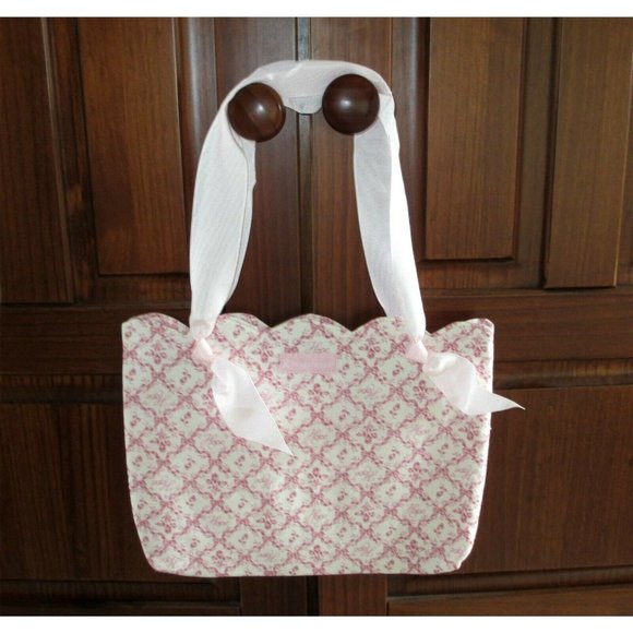 Longaberger Horizon Of Hope Ribbon Pink White Tote - Picture 1 of 4